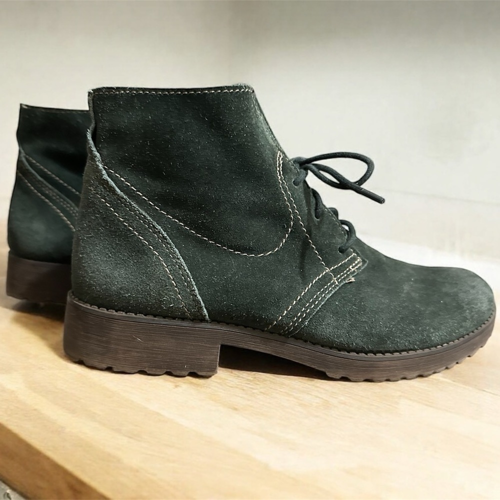 Naturalizer Endellion Suede Ankle Boots Women’s Size 7 Forest Green - Picture 2 of 6